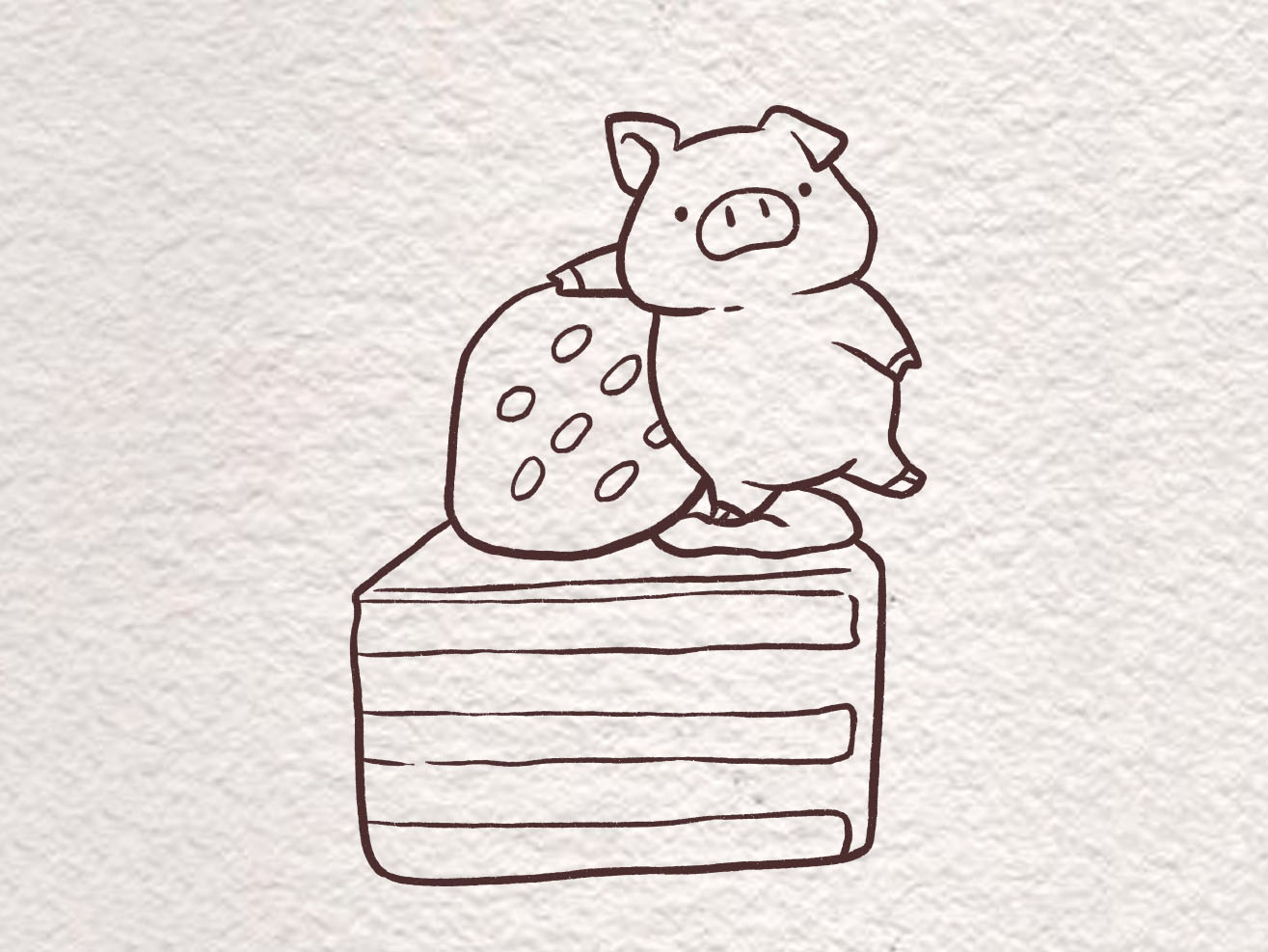 草莓味儿的蛋糕简笔画-图6