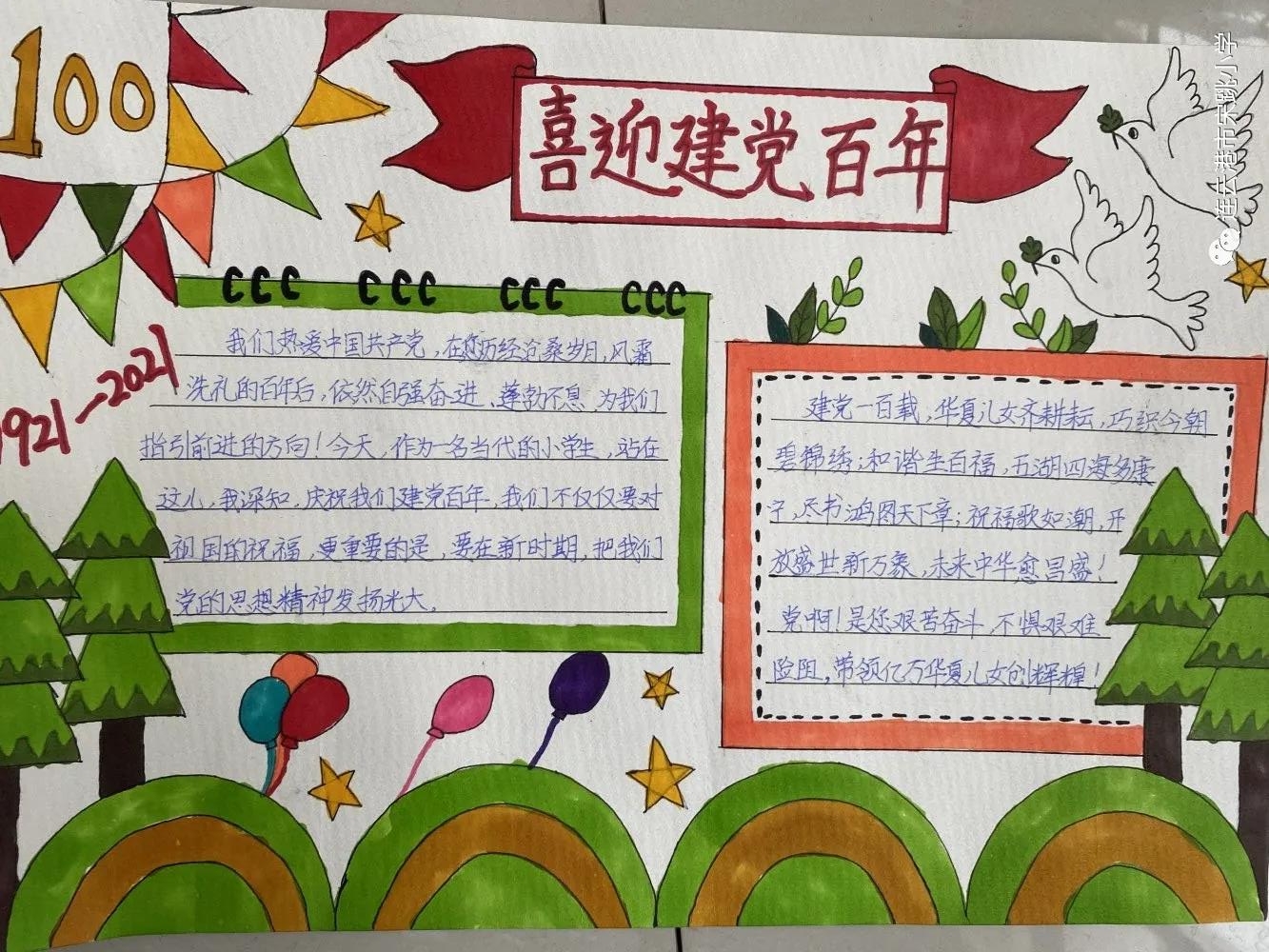 小学生庆祝党建100周年手抄报-图5