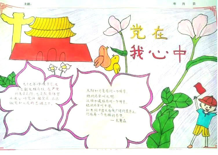 迎接中国共产党建党100周年纪念手抄报-图4