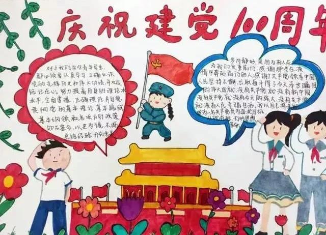 庆祝“建党100周年”手抄报内容-图1
