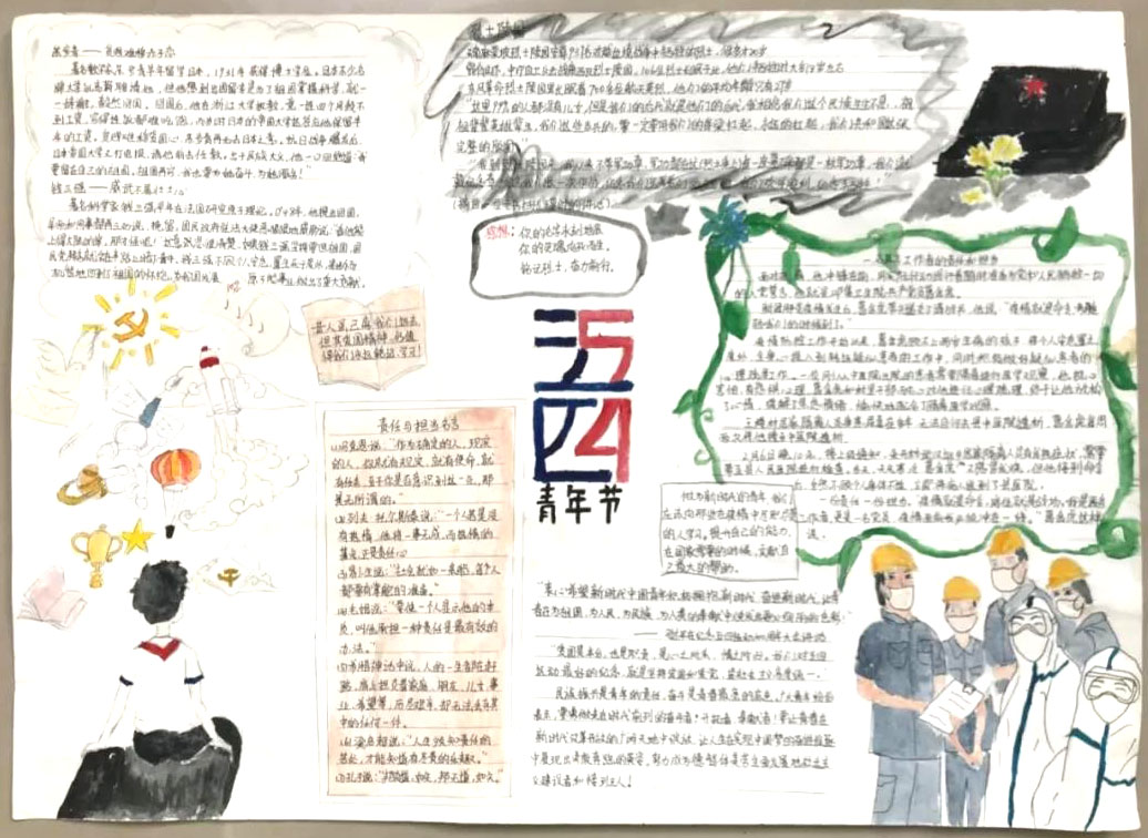 初中五四青年节主题手抄报图片-图7