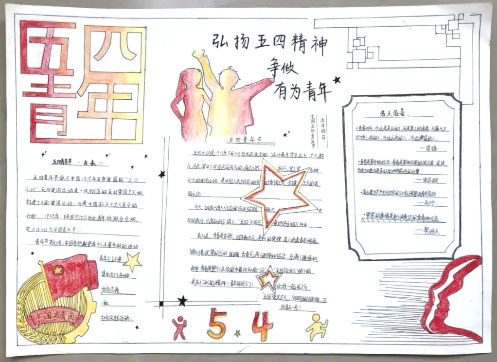 初中五四青年节主题手抄报图片-图12