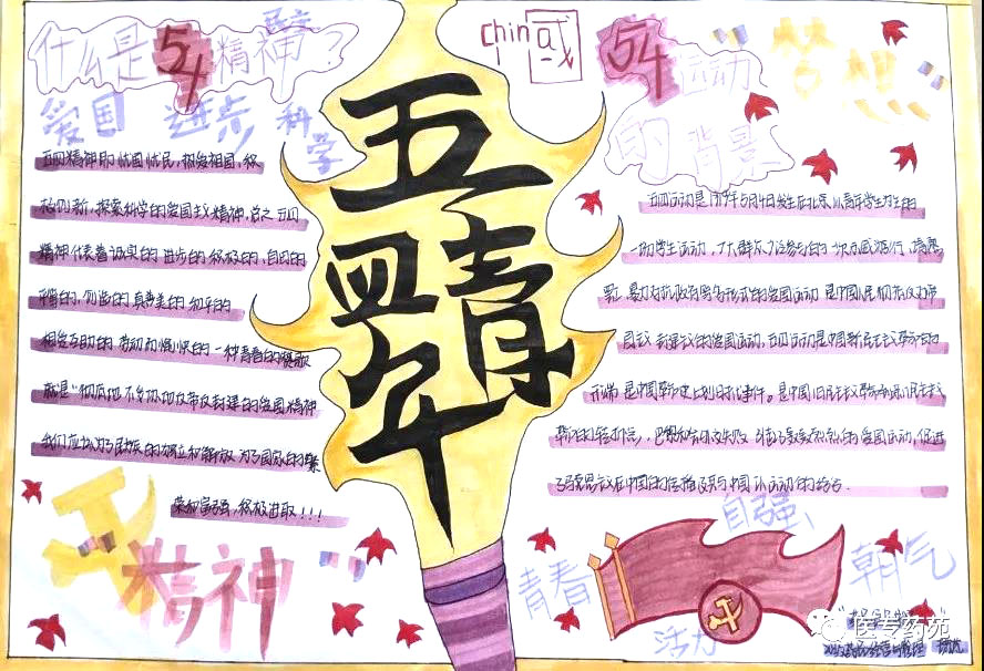 “弘扬五四精神，放飞青春梦想”主题手抄报-图7