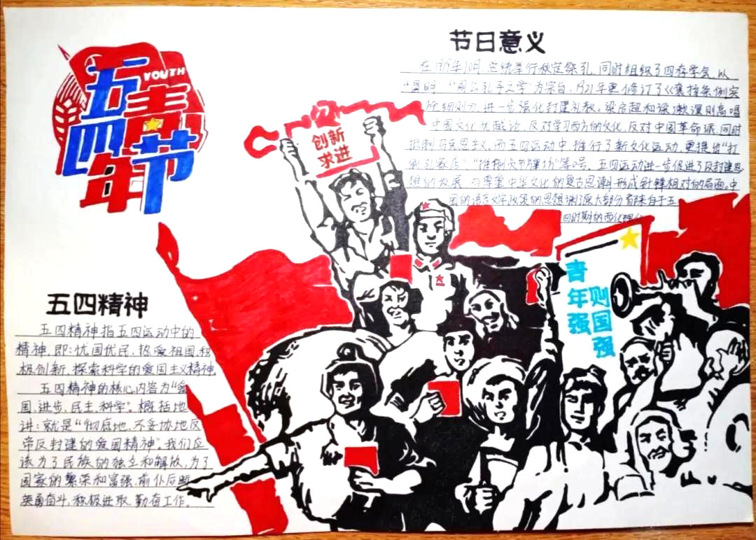 五四精神主题手抄报图片-图8