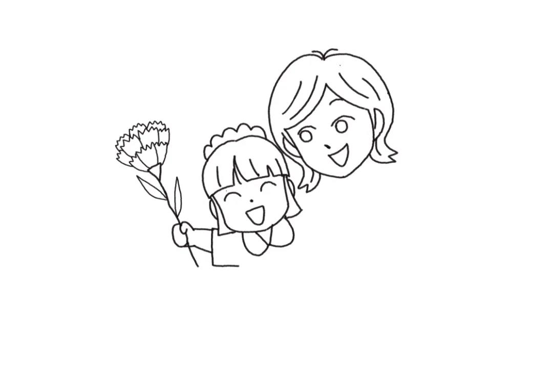 步骤3：再画一朵美丽的康乃馨