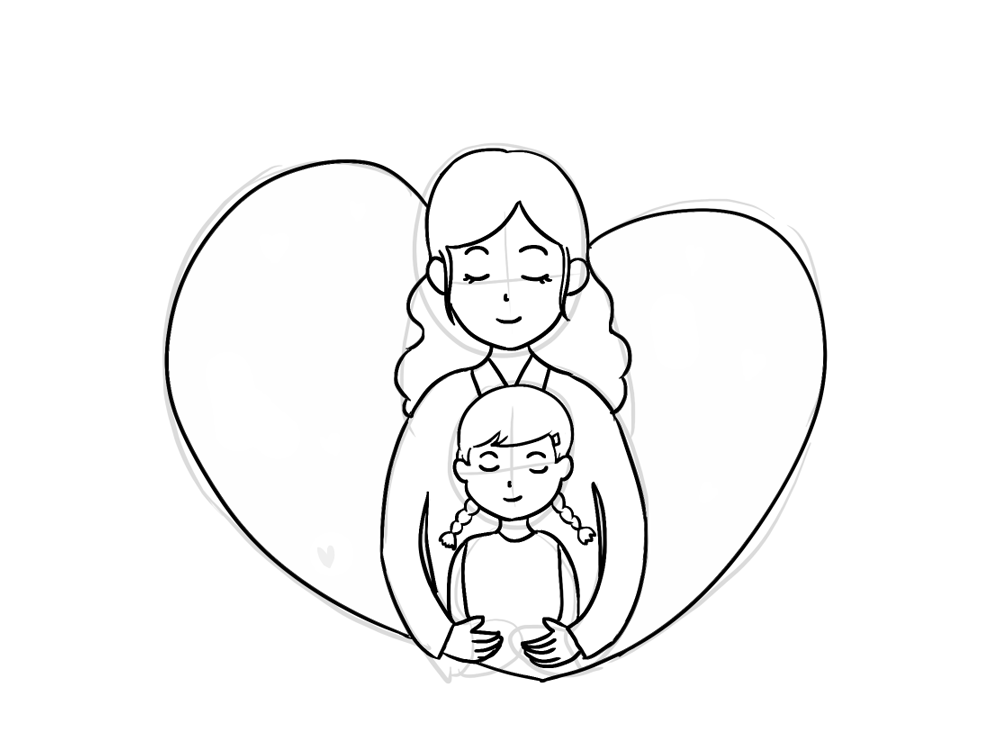 步骤4：绘制心形背景