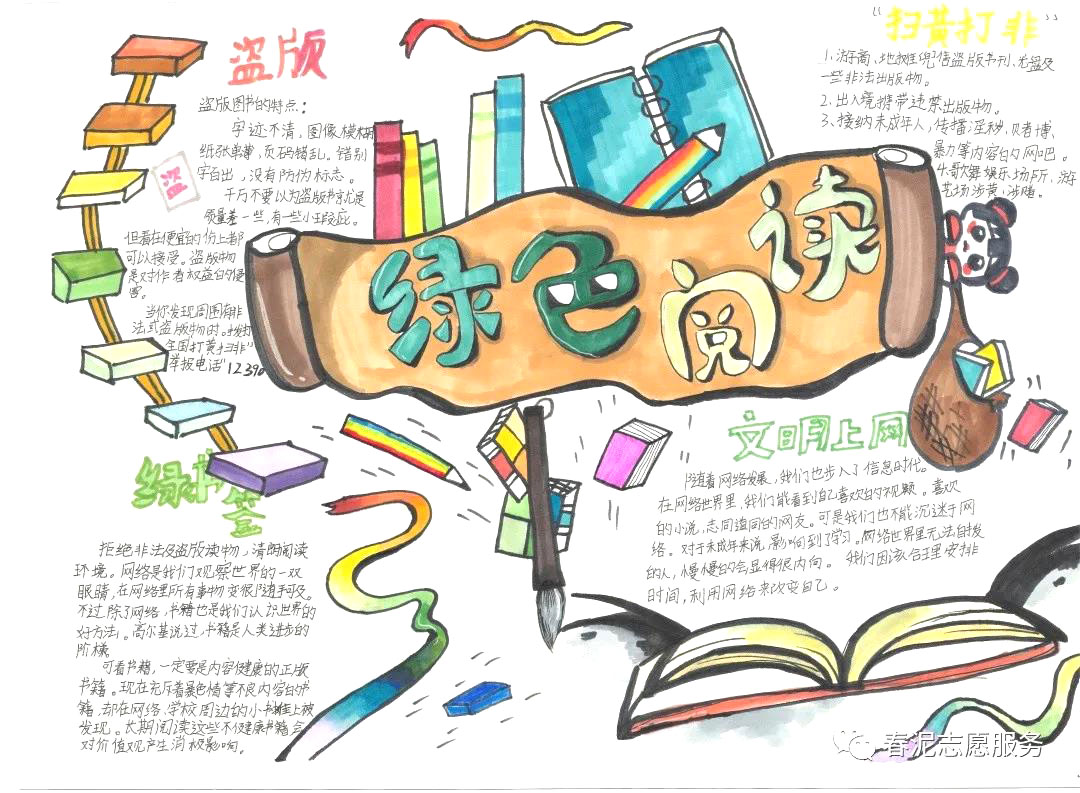 拒绝盗版健康阅读手抄报-图3