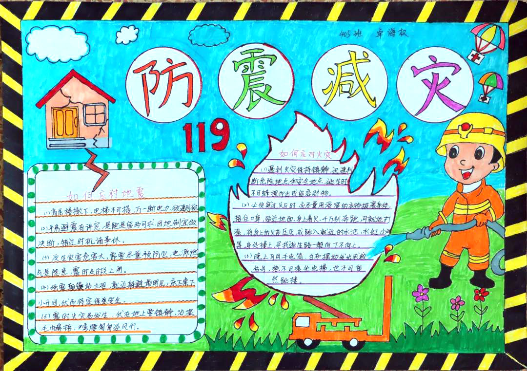 防灾减灾手抄报优秀作品-图1
