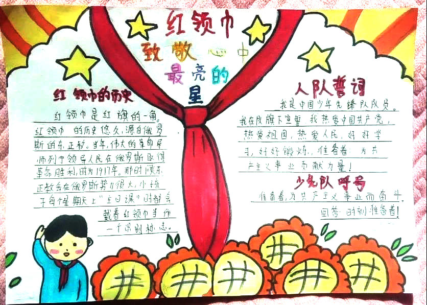 "红领巾致敬心中最亮的星”主题手抄报-图11
