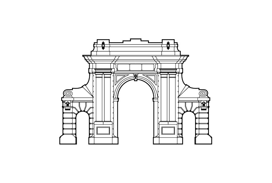 清华大学建筑简笔画图片