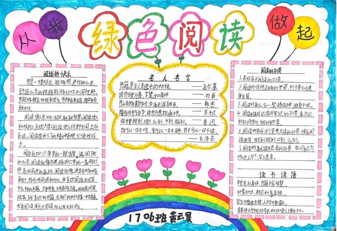 绿色阅读从我做起手抄报-图8