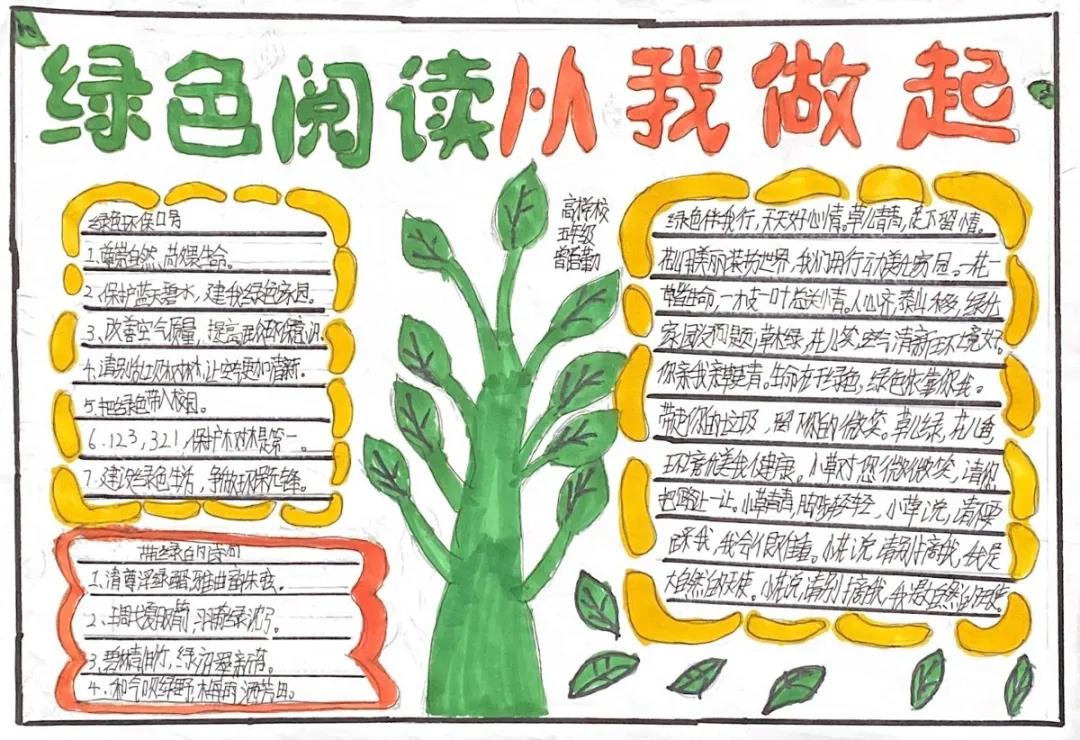 9张关于绿色阅读的手抄报获奖作品-图4