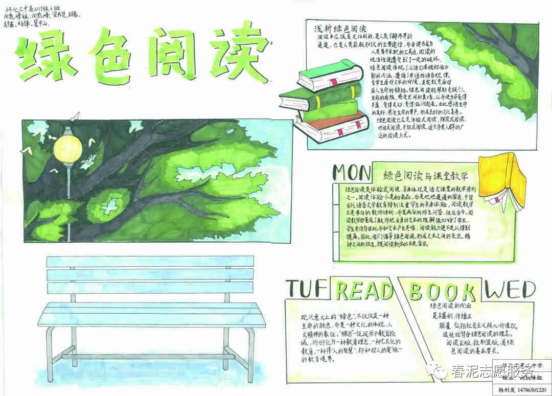 9张关于绿色阅读的手抄报获奖作品-图5