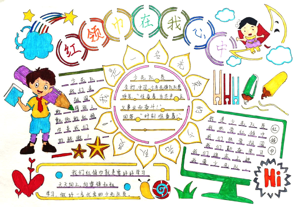 红领巾心向党主题手抄报图片-图4