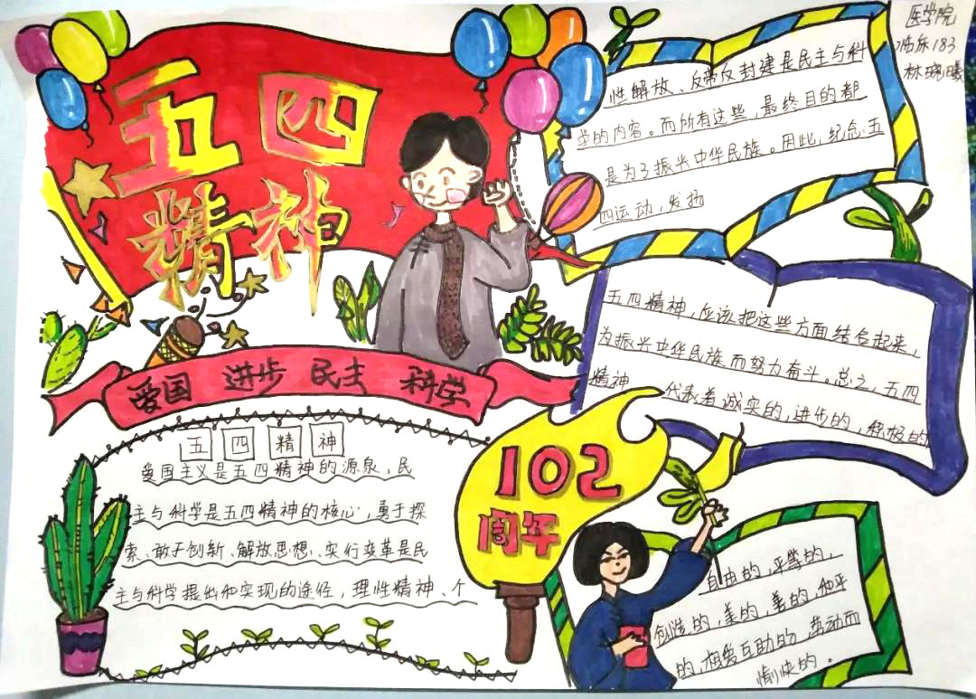 2021年五四青年节手抄报获奖作品-图11