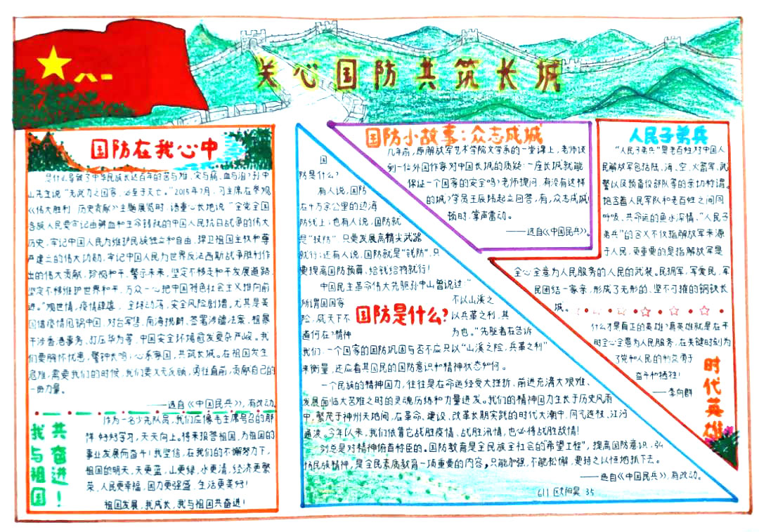 9张漂亮的国防教育手抄报图片-图8