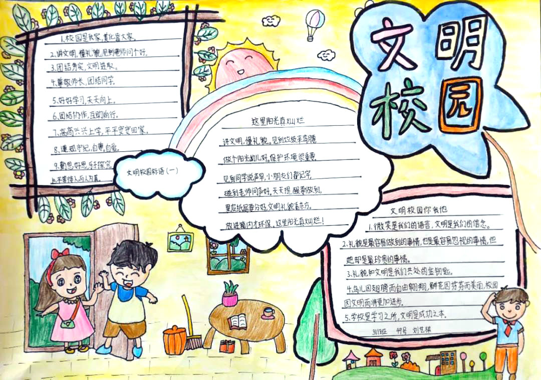 关于创建文明校园的手抄报-图2
