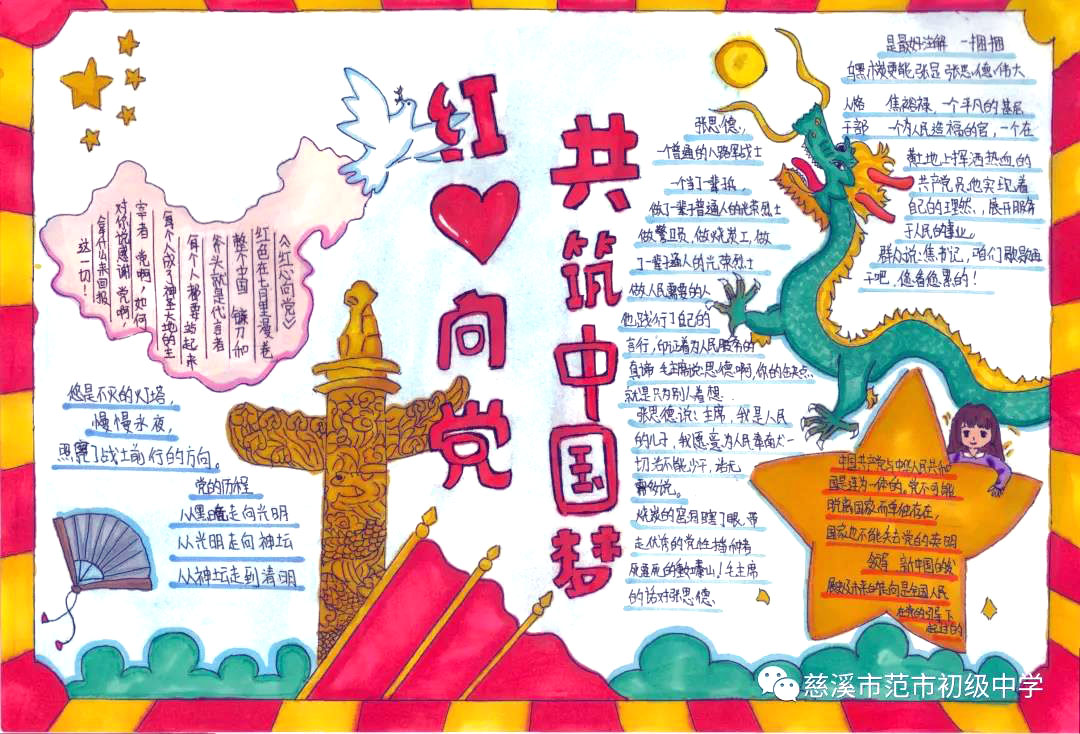 以“红心向党”为主题的手抄报图片大全-图5