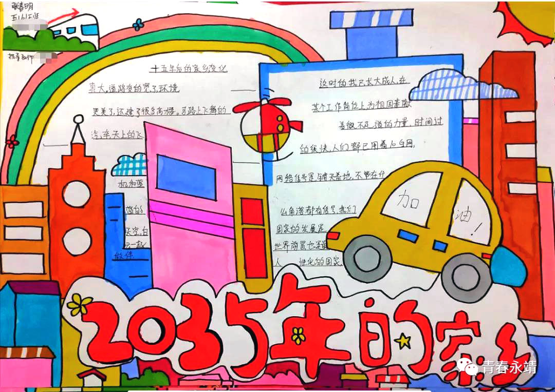 2035年的家乡手抄报图片-图3