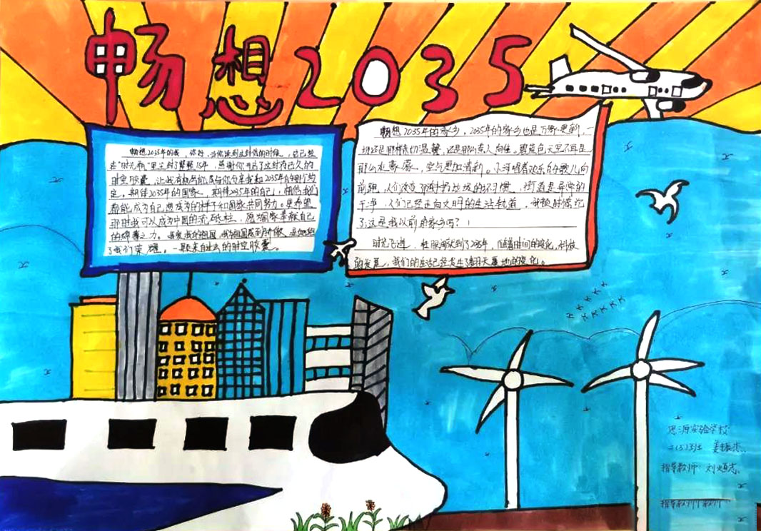 畅想2035年主题手抄报图片-图1