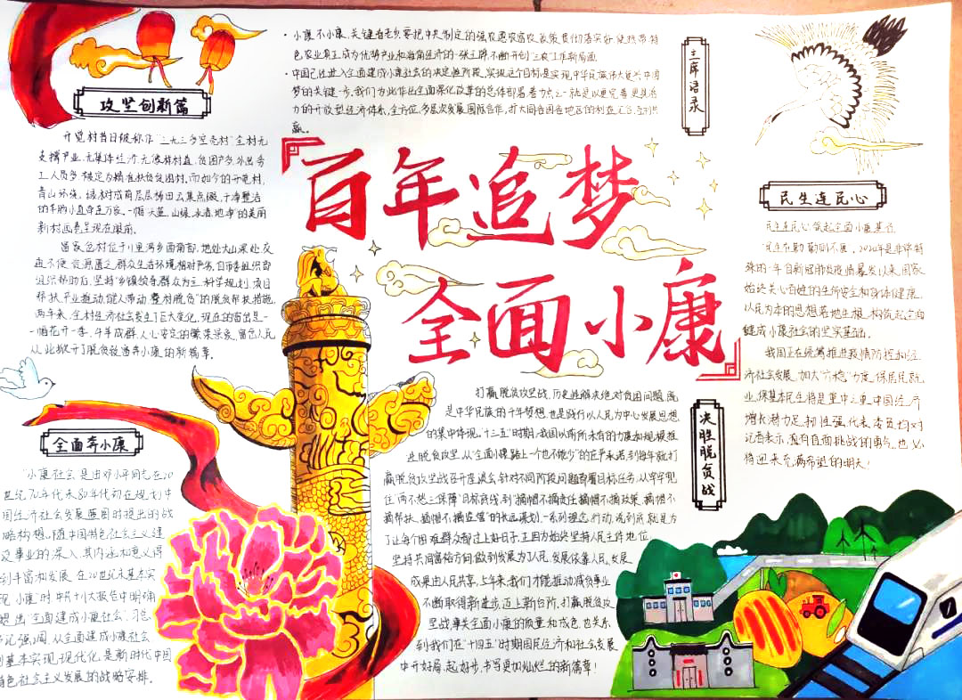 以“百年坎坷复兴路 攻坚克难共强国”的手抄报-图2