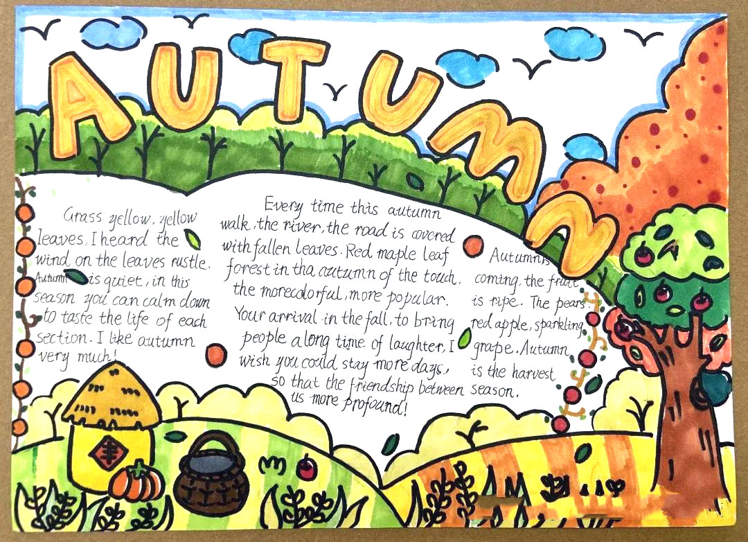 关于秋天的英语手抄报图片-图11