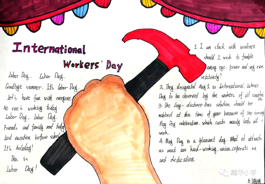 小学生劳动节英语手抄报图片-图8