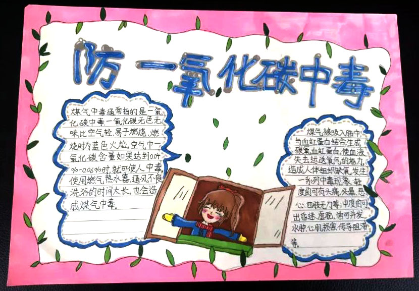 防一氧化碳中毒的手抄报怎么画-图2