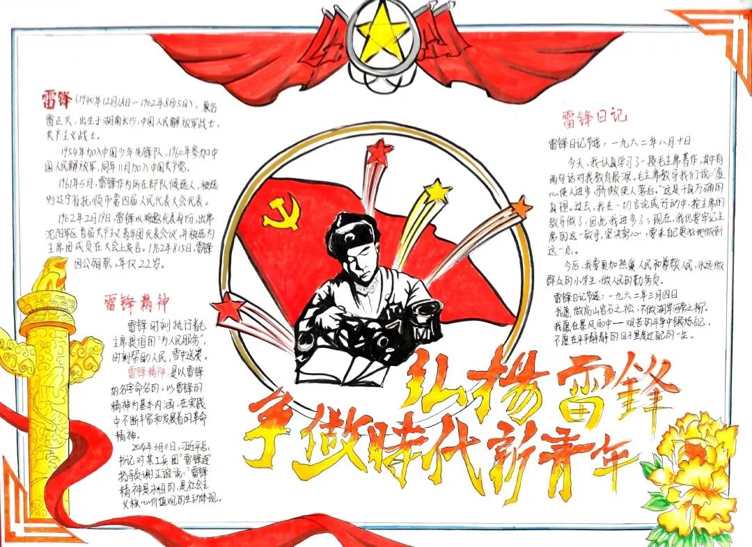 “弘扬雷锋精神，争做文明先锋”手抄报-图1