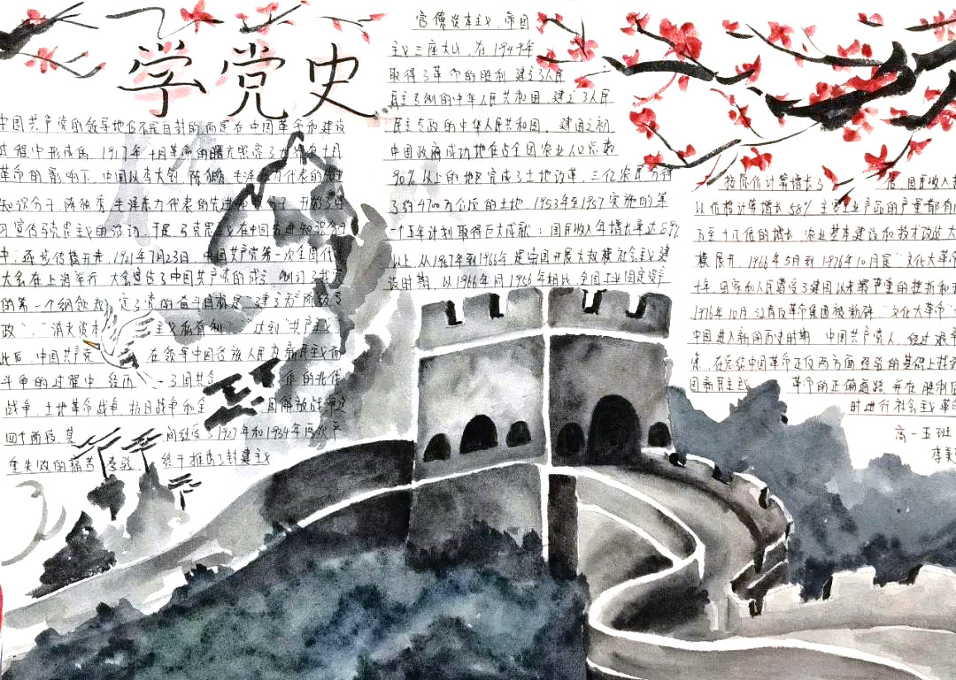 “党史百年，青春辉煌”主题手抄报-图5