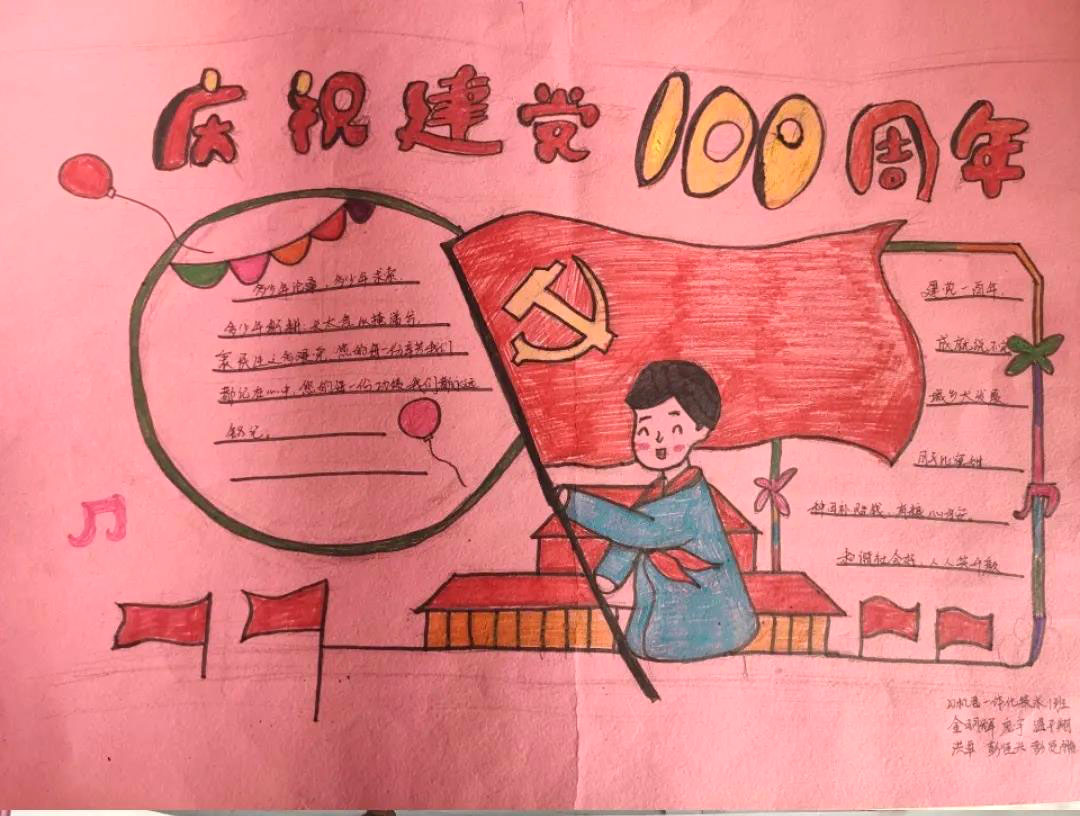 热爱祖国 建党百年手抄报-图4