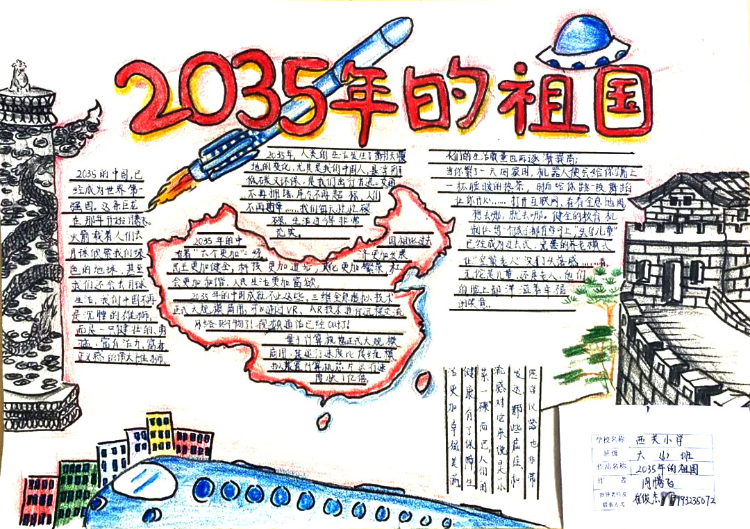 2035年的祖国手抄报绘画一等奖-图2