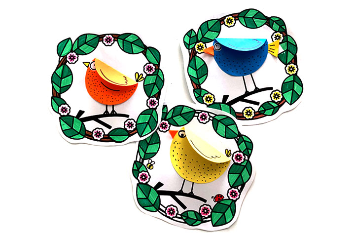 春天小鸟创意剪贴画