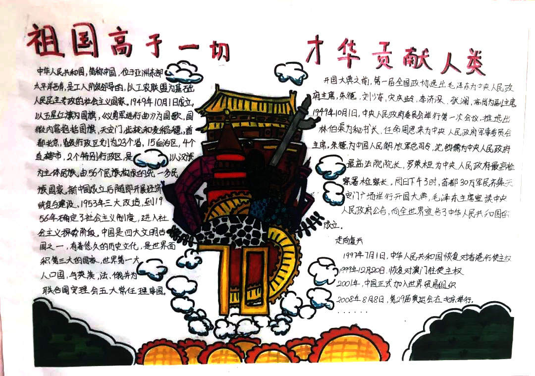 纪中校训主题手抄报优秀作品-图4