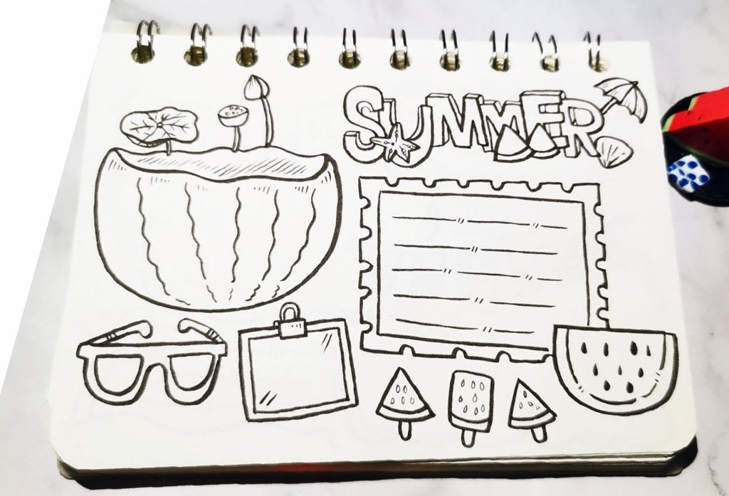 夏天手抄报边框-图1