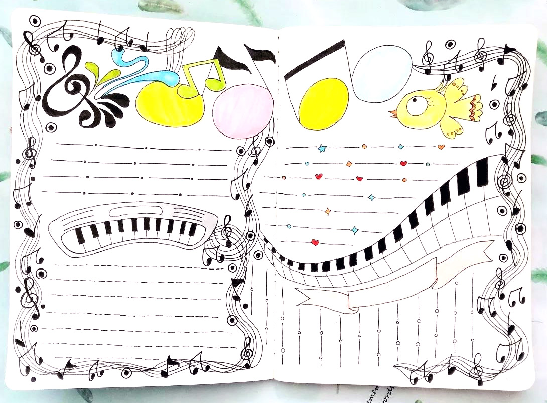 5款简单漂亮的音乐手抄报模板-图5