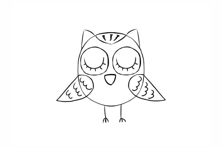 教你画一只萌萌的猫头鹰-图7