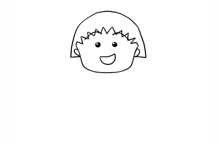 步骤3：画上小丸子的五官。