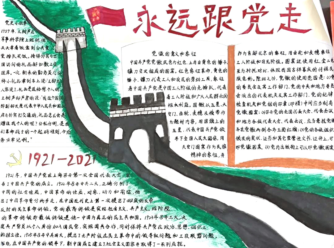 关于献礼建党一百年的手抄报-图1