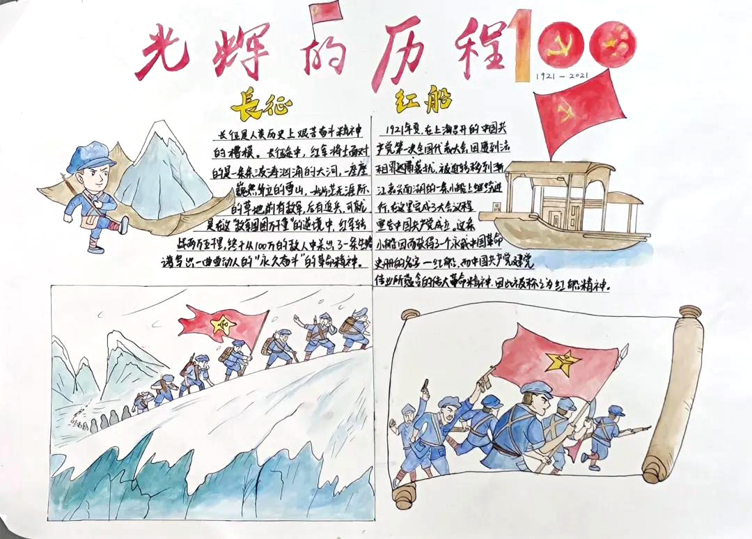 关于献礼建党一百年的手抄报-图4