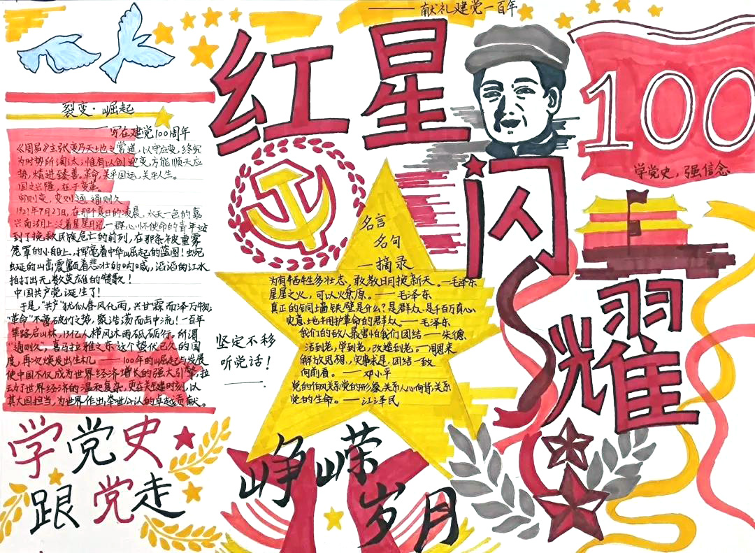 关于献礼建党一百年的手抄报-图7