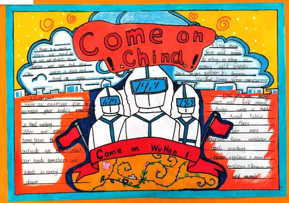 “抗击疫情，中国加油”主题英语手抄报-图3