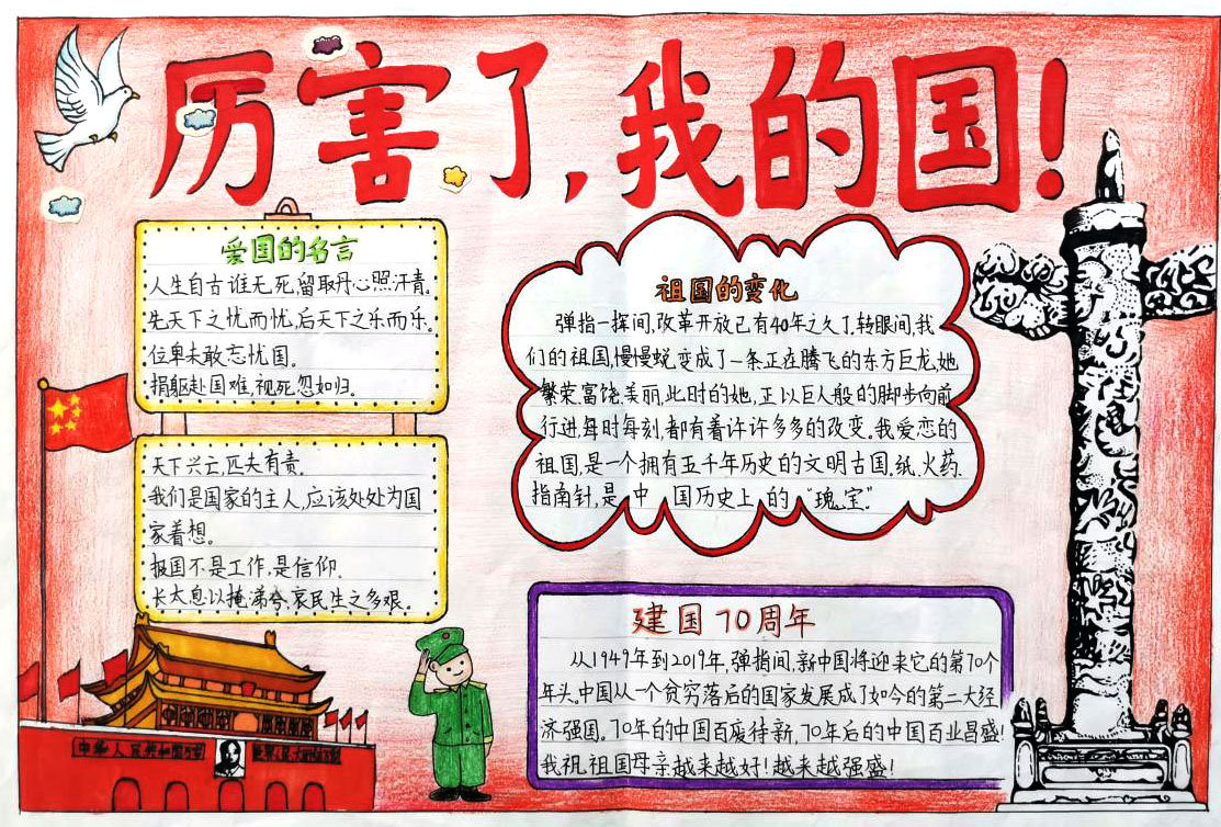 与爱国有关的手抄报图片-图1