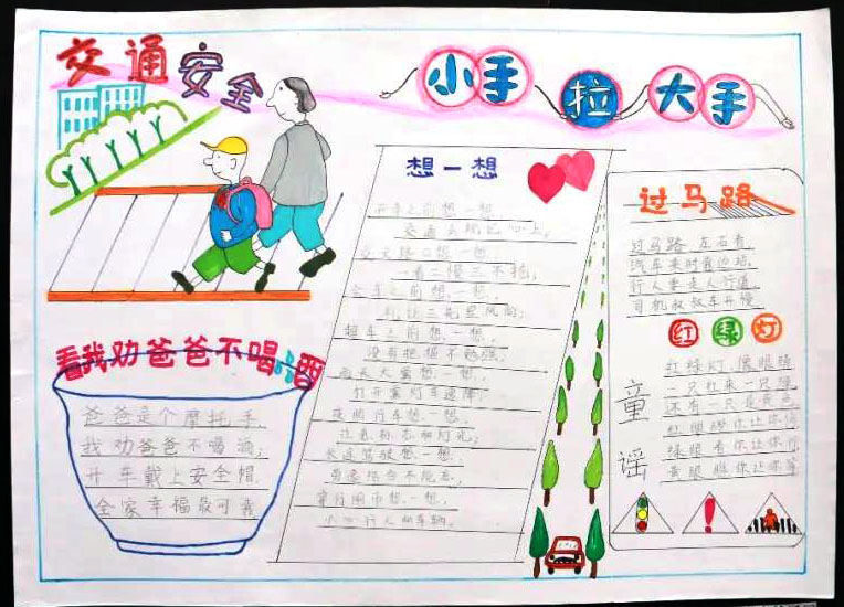 学生出行安全手抄报-图1