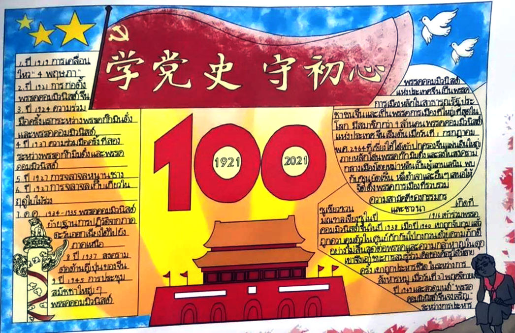 建党百年英语手抄报图片-图3