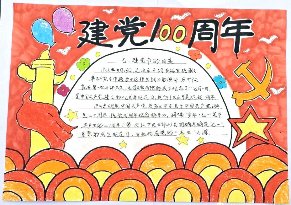 庆祝建党100周年手抄报简单又好看-图7