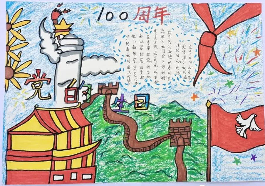 “风雨路百年兴 建党100周年”主题手抄报-图8