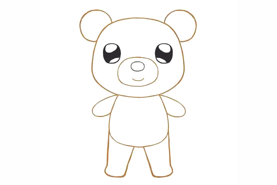 小熊弟弟简笔画画法-图6