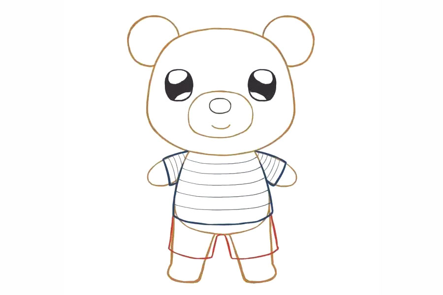 小熊弟弟简笔画画法-图7
