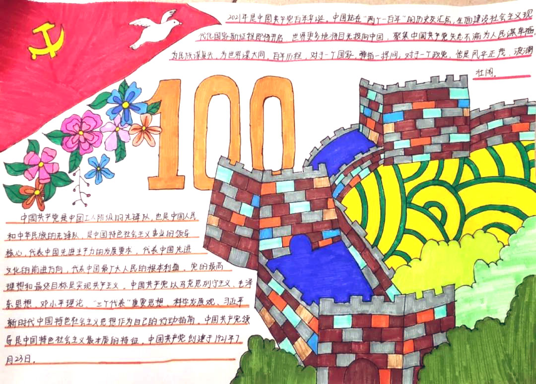 “祝党的100岁生日快乐”主题手抄报-图3